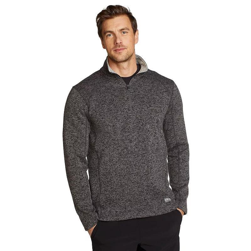 Mens Eddie Bauer Radiator Fleece Quarter Zip Pullover Black Grey Product Image