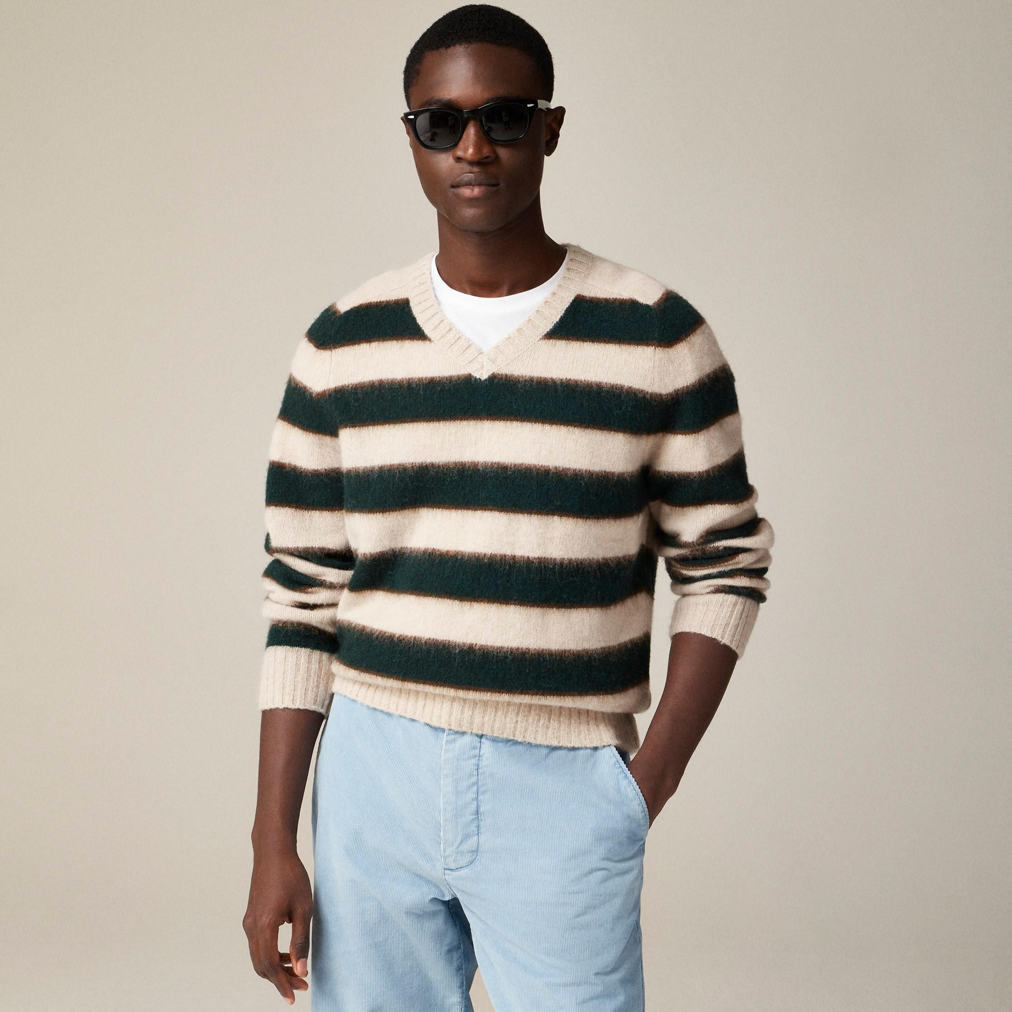 Brushed wool sweater in stripe Product Image