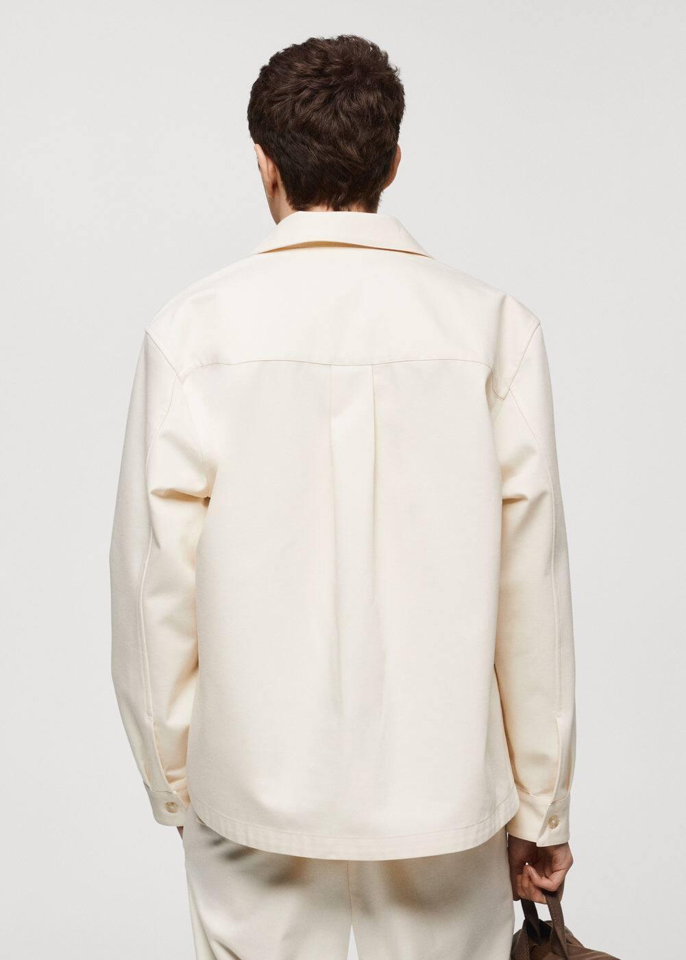 MANGO MAN - Cotton overshirt with pocket whiteMen Product Image