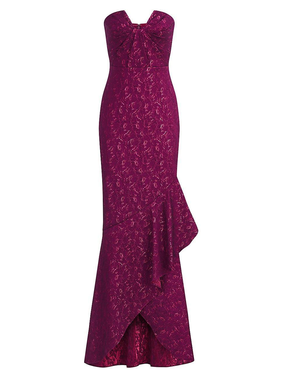 Womens Aimee Stretch-Jacquard Strapless Gown Product Image