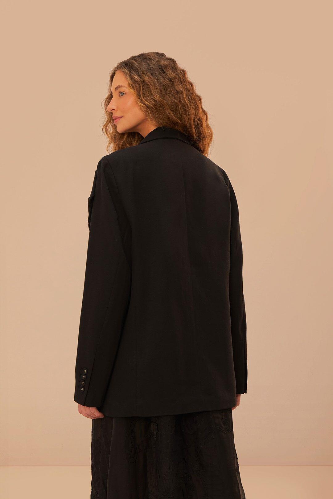 Black Flowered Blazer Product Image