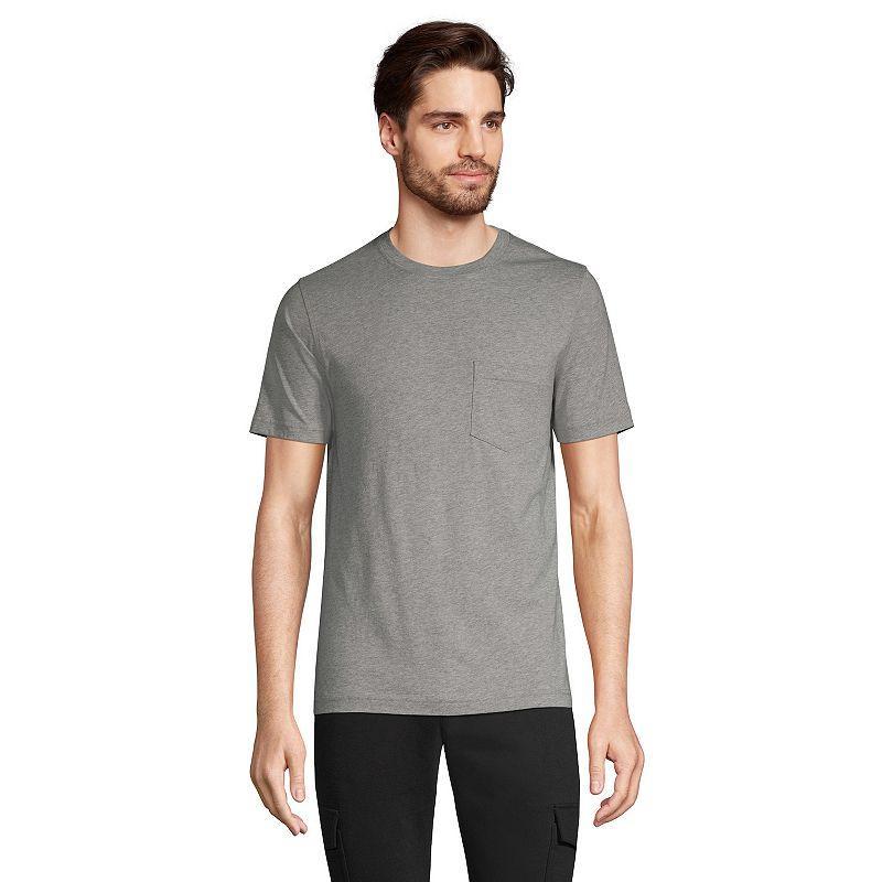 Big & Tall Lands End Supima Pocket Tee, Mens Radiant Blue Product Image