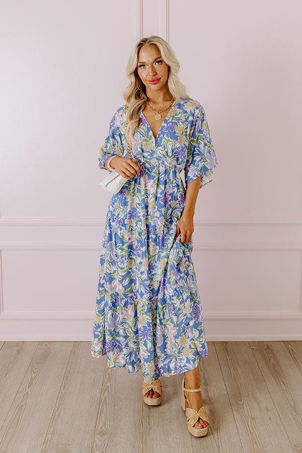 Blossom Breeze Floral Maxi In Periwinkle Product Image