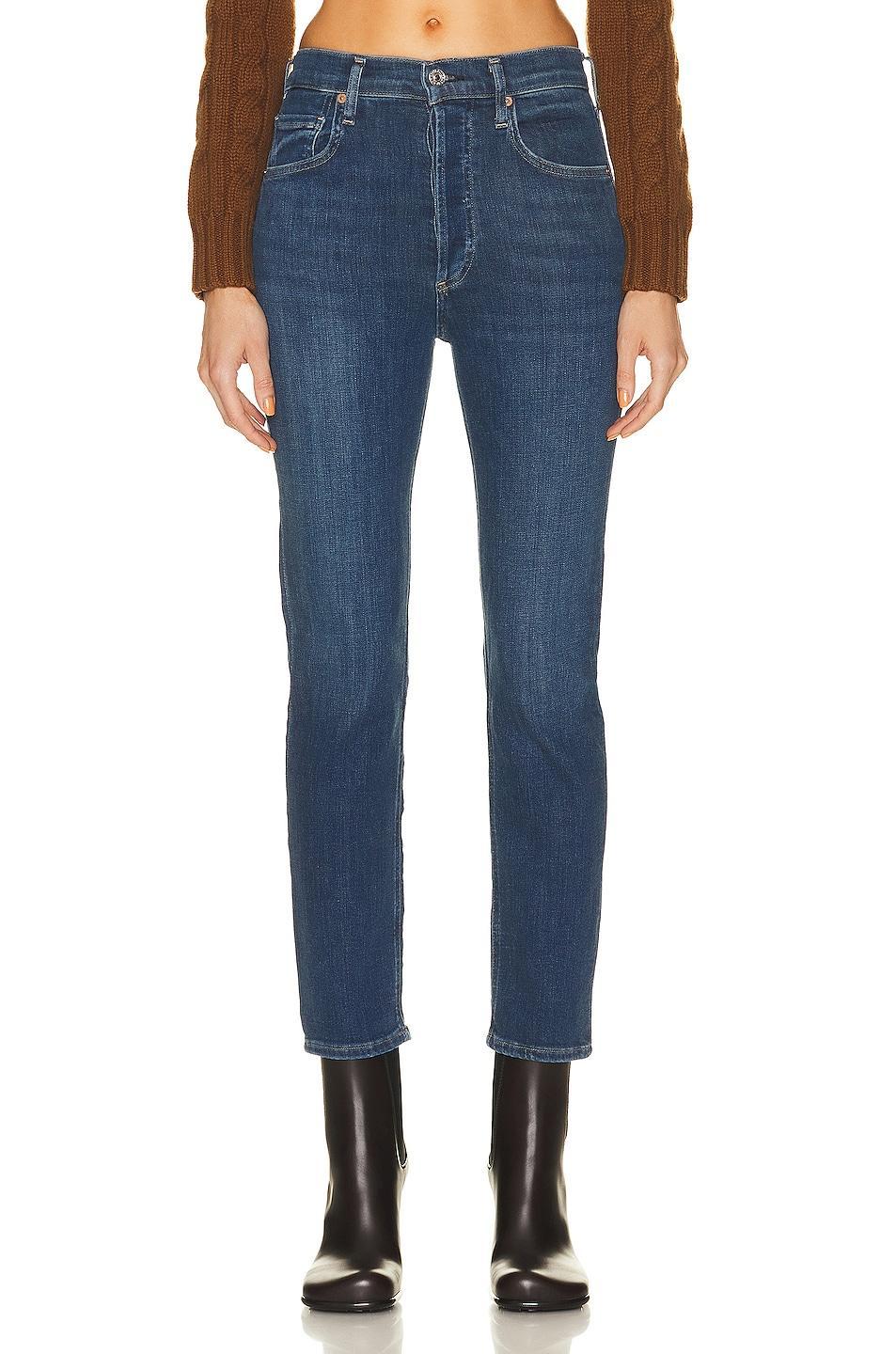 Citizens of Humanity Jolene High Rise Vintage Slim in Undercurrent - Blue. Size 28 (also in 31). Product Image