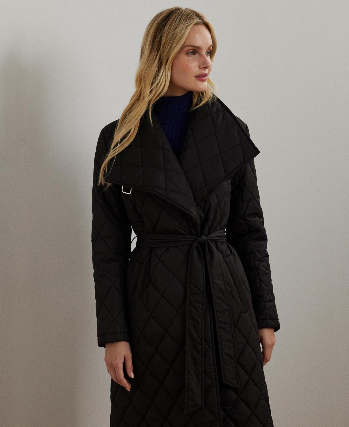 Lauren Ralph Lauren Womens Asymmetric Belted Quilted Coat Product Image