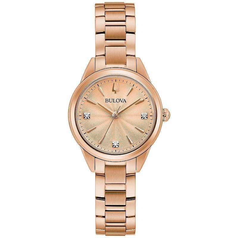 Bulova Womens Diamond Accent Gold-Tone Watch - 97P150 Gold Tone Product Image