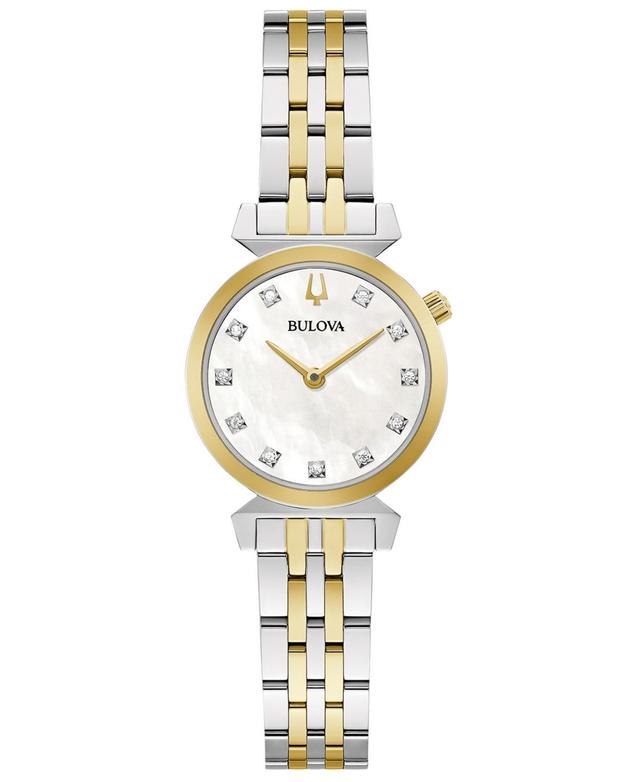 Bulova Womens Classic Regatta Diamond-Accent Two-Tone Stainless Steel Bracelet Watch 24mm Product Image