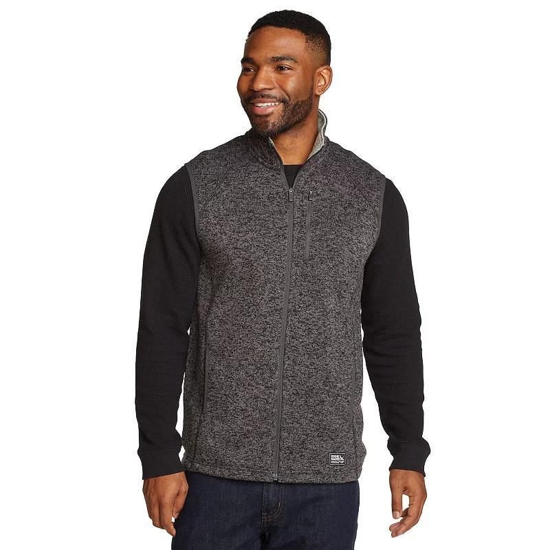 Mens Eddie Bauer Radiator Fleece Sweater Vest Black Grey Product Image