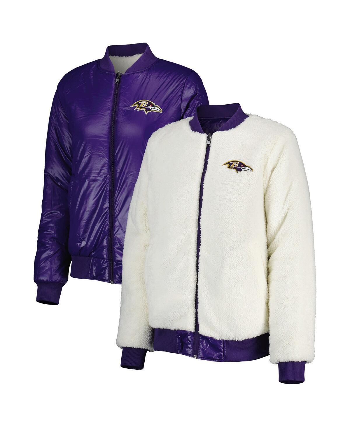 Womens G-III 4Her by Carl Banks Oatmeal/Purple Baltimore Ravens Switchback Reversible Full-Zip Jacket Product Image