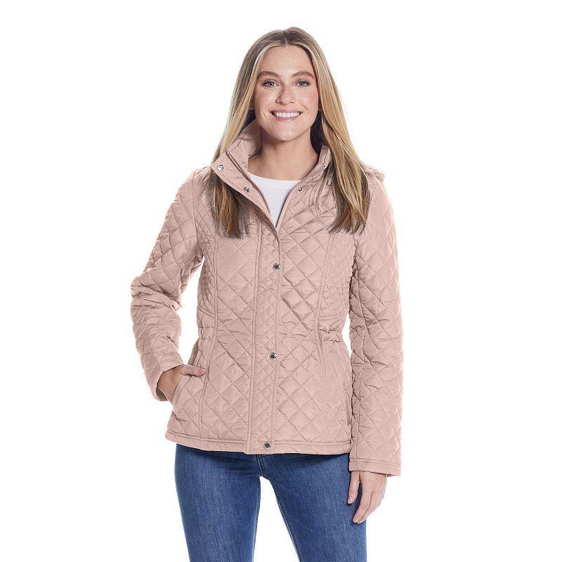 Womens Weathercast Hooded Lightweight Quilted Jacket Tea Pink Product Image