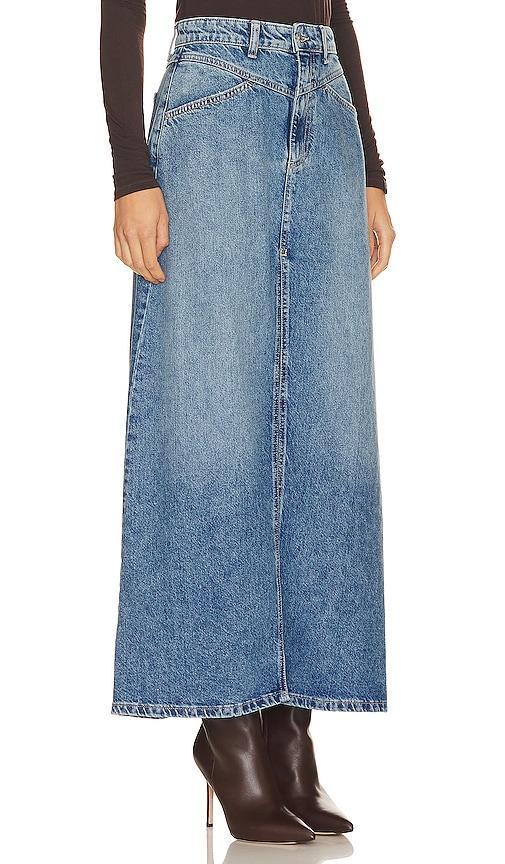 Free People Come As You Are Fray Hem Denim Maxi Skirt Product Image