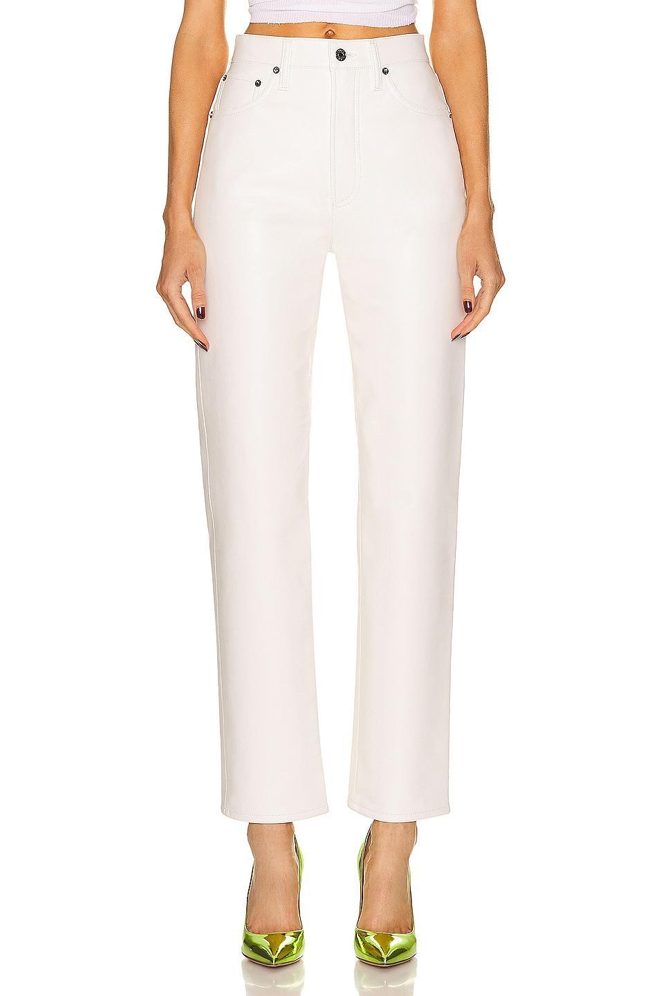 AGOLDE Recycled Leather 90's Pinch Waist White. (also in 30, 31, 32, 33). Product Image