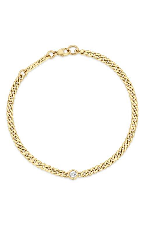 Zo Chicco 14K Gold Curb Chain Diamond Bracelet Product Image