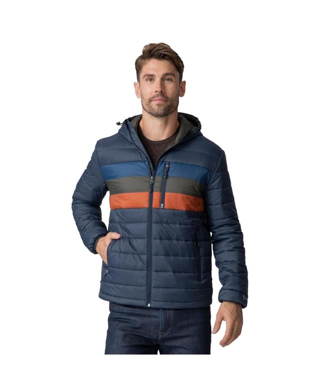 Free Country Mens Tri-Color Hooded Puffer Jacket Product Image