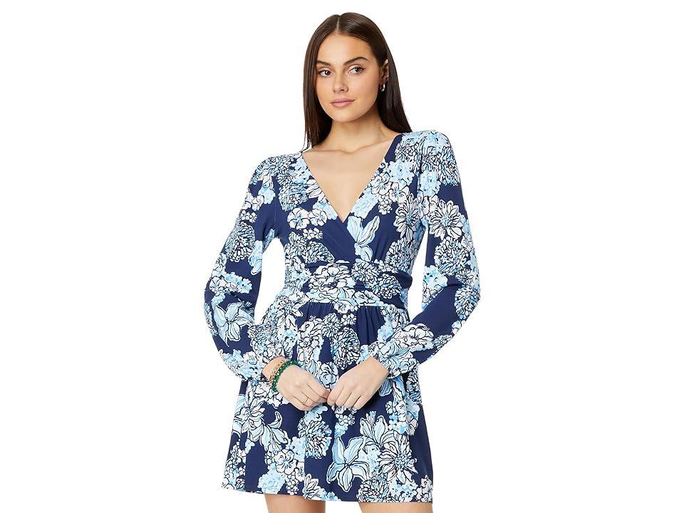 Lilly Pulitzer Riza Long-Sleeved Romper (Low Tide Bouquet All Day) Women's Dress Product Image