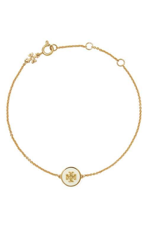 Womens Kira 18K-Gold-Plated & Enamel Logo Charm Bracelet Product Image