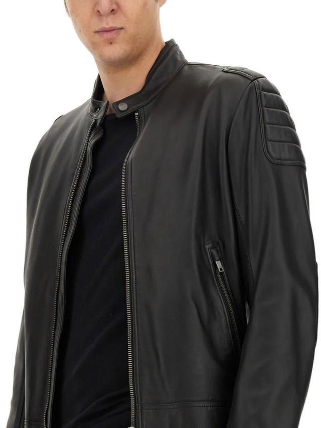 HUGO BOSS Leather Jacket In Black Product Image