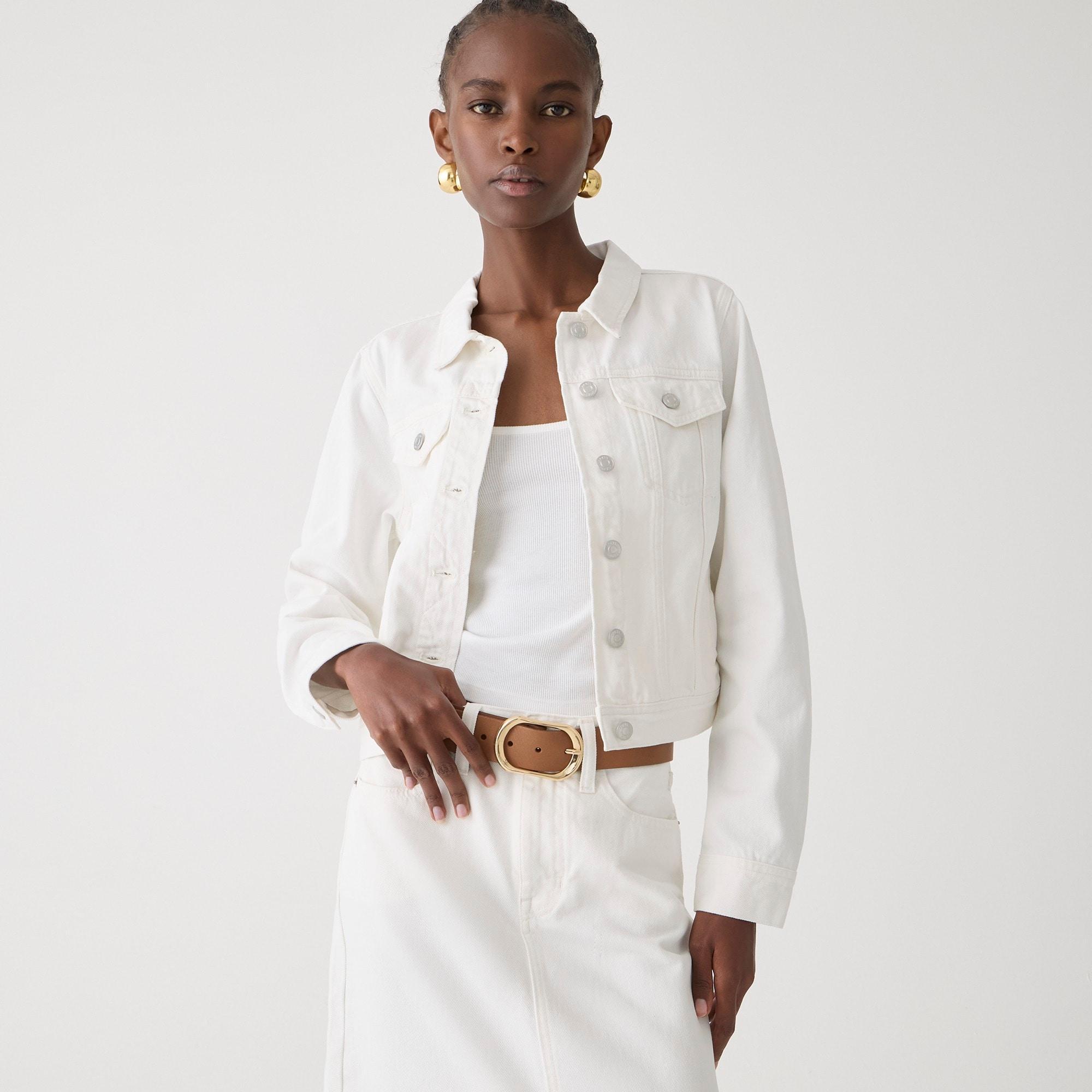 New classic denim jacket in white Product Image