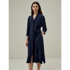 Silk Shirt Dress with Side Pocket Product Image