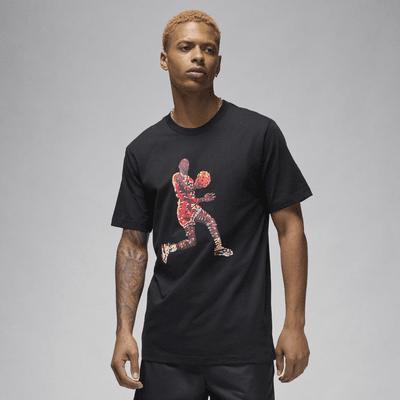 Jordan Mens Jordan Flight Essentials GFX Crew T-Shirt - Mens Black/White Product Image