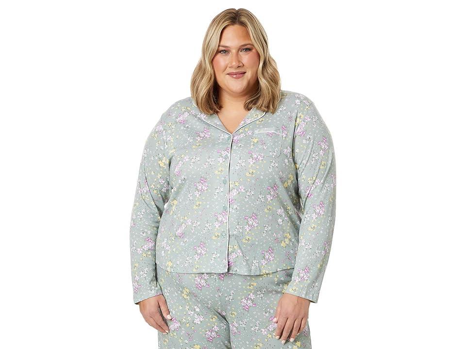 Karen Neuburger Plus Size Gramercy Park Long Sleeve Girlfriend PJ Set (Breezy Blossom) Women's Pajama Sets Product Image