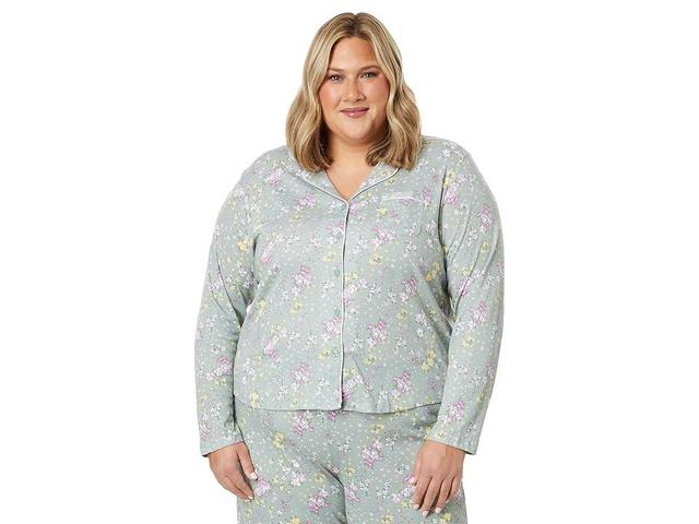 Karen Neuburger Plus Size Gramercy Park Long Sleeve Girlfriend PJ Set (Breezy Blossom) Women's Pajama Sets Product Image