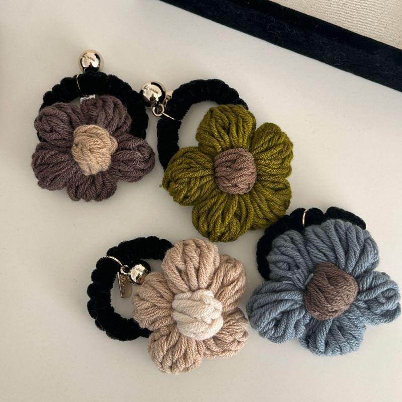 Knit Floral Hair Tie Product Image