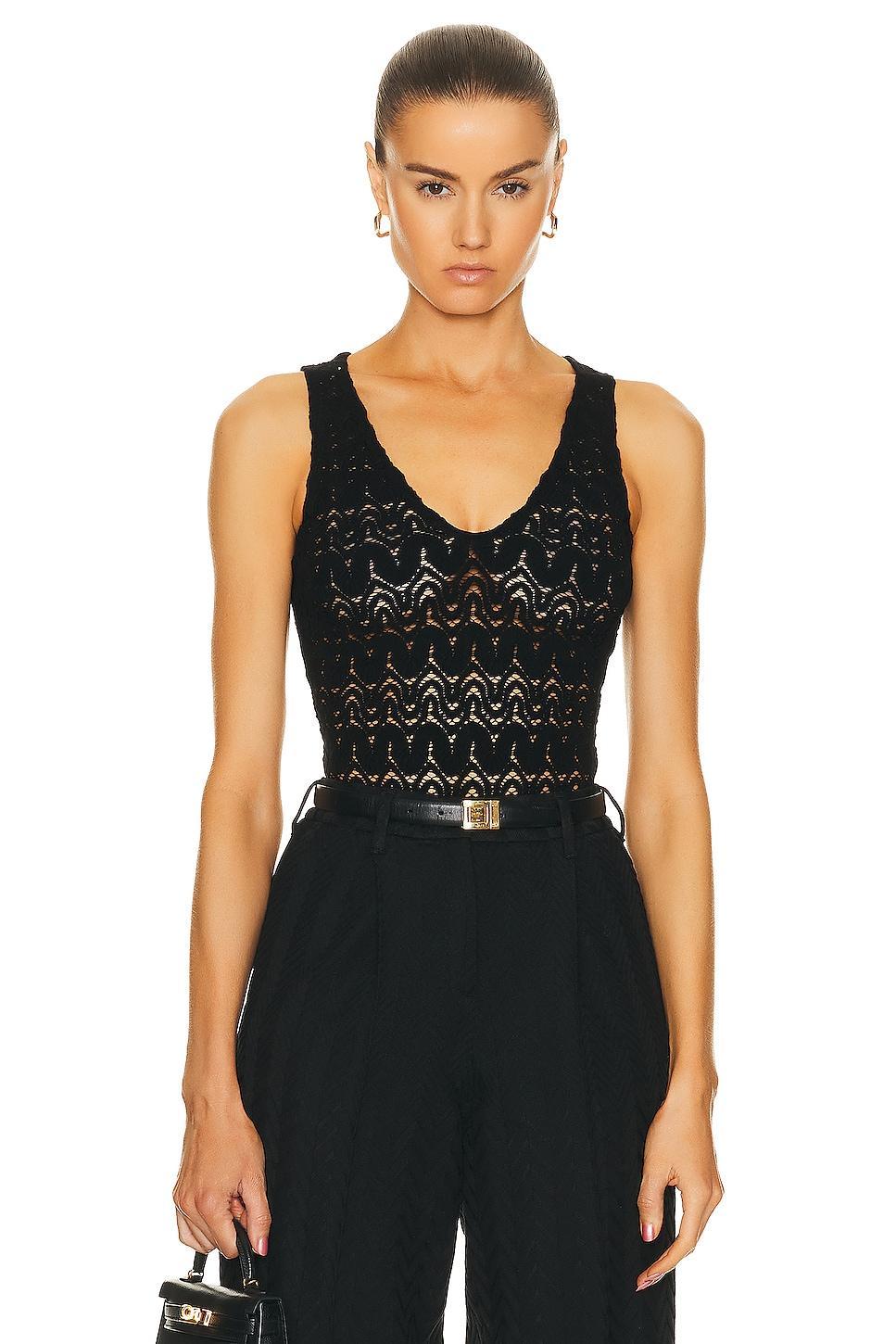 Missoni V Neck Bodysuit in Black Product Image