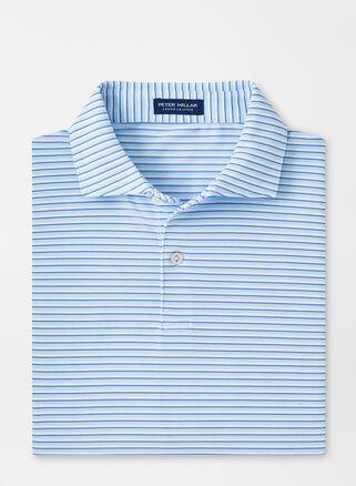 Peter Millar Mens Tempo Performance Mesh Polo | Color: Iced Aqua | Size: M Product Image