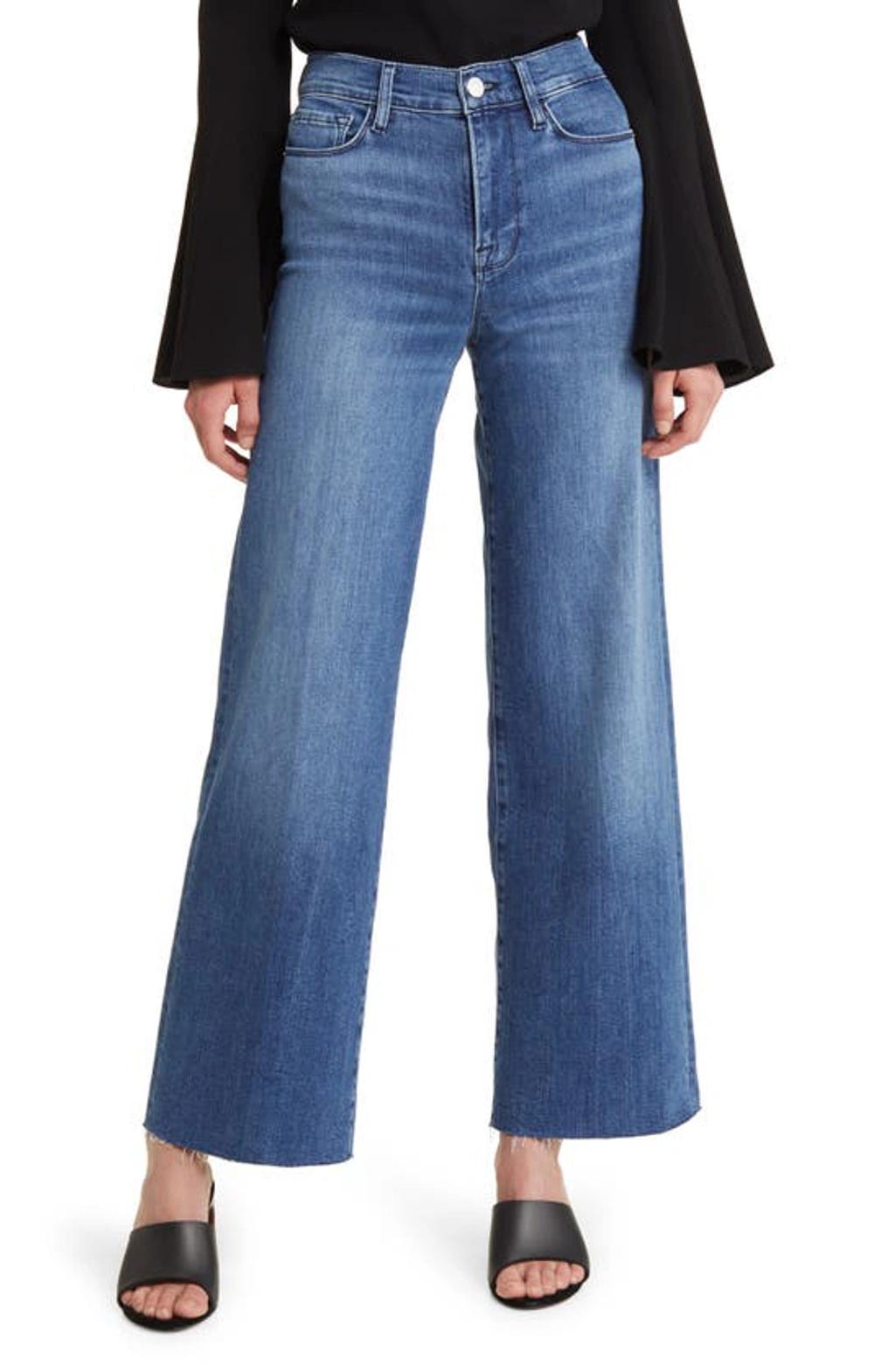 Womens Le Slim Palazzo Raw-Edge Jeans Product Image