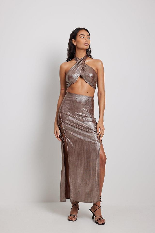 Lacing Shiny Maxi Skirt Product Image