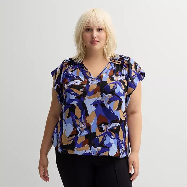 Plus Size Nine West V-Neck Blouse, Womens Product Image