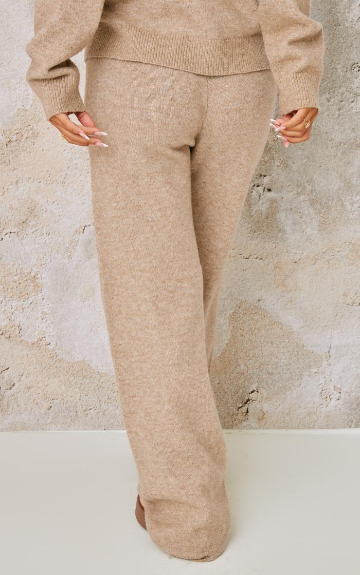 Petite Pebble Knitted Seam Detail Wide Leg Pants Product Image