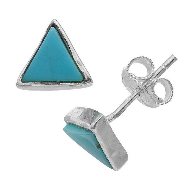 Pura Vida Gemstone Triangle Stud Earring, Womens, Silver Product Image