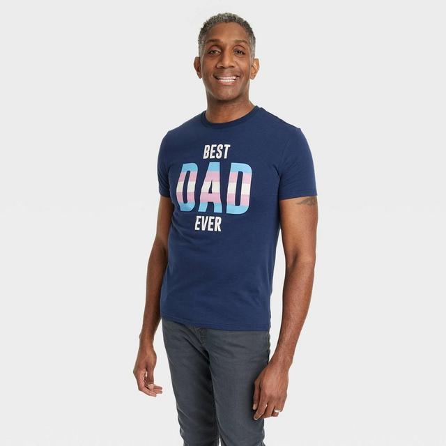 Mens Best Dad Ever Short Sleeve Graphic T-Shirt - Navy Blue Product Image