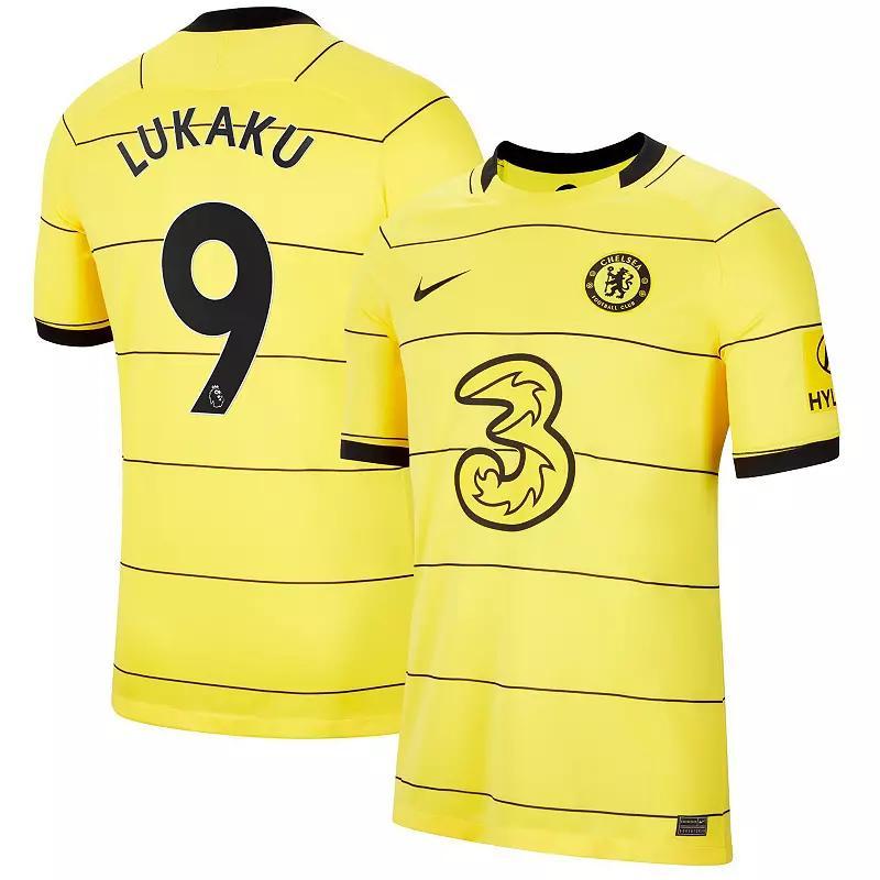 Mens Nike Romelu Lukaku Yellow Chelsea 2021/22 Away Replica Player Jersey Product Image