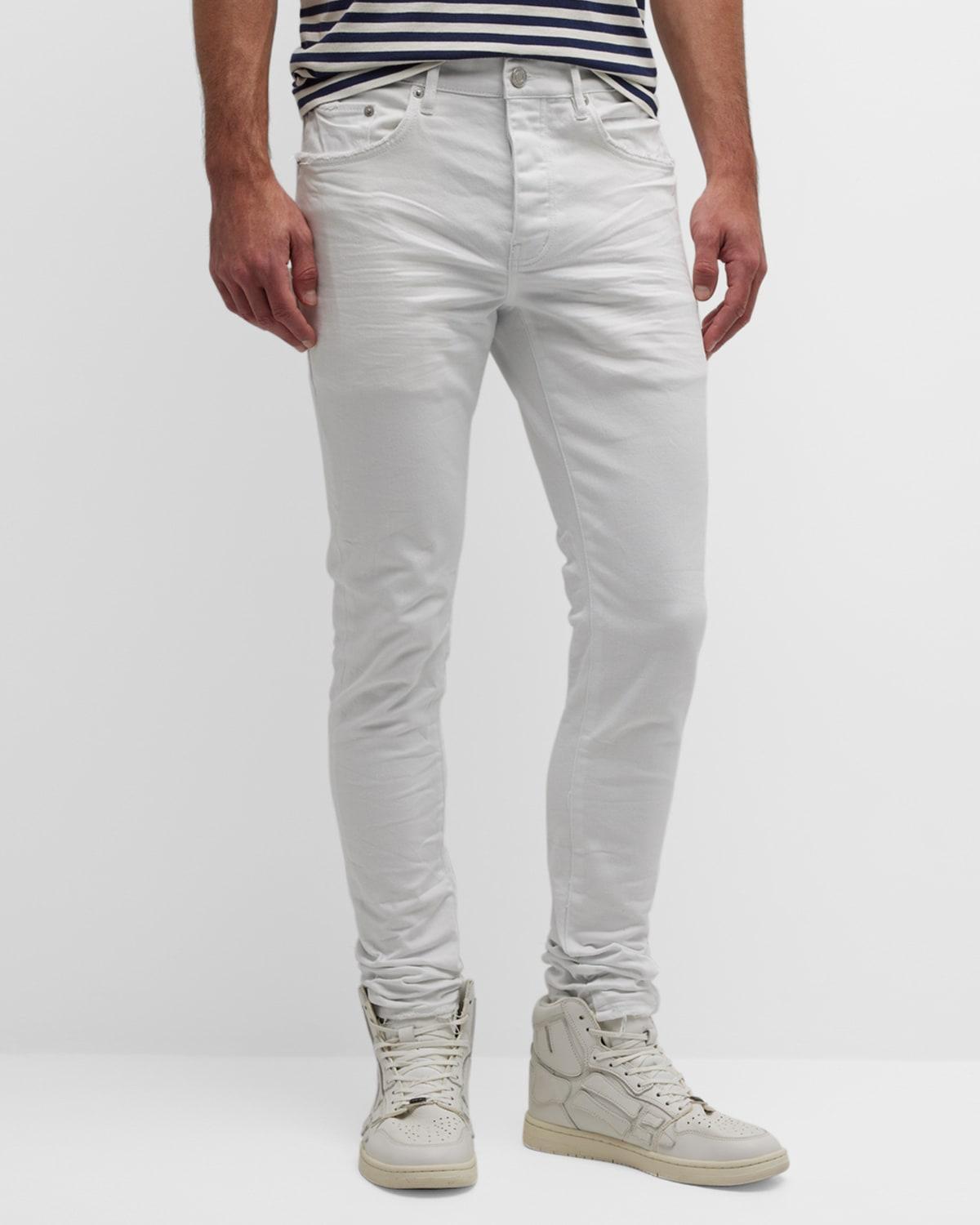 Mens P001 Optic White Skinny Jeans Product Image