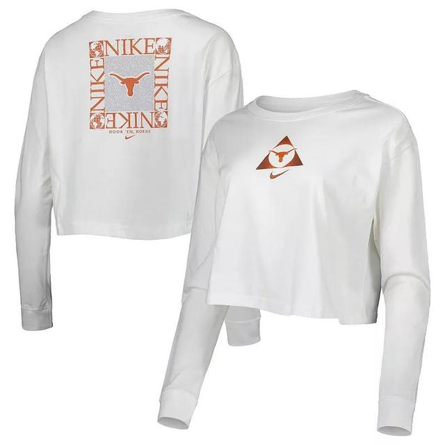 Womens Nike Texas Longhorns Seasonal Cropped Long Sleeve T-Shirt Product Image