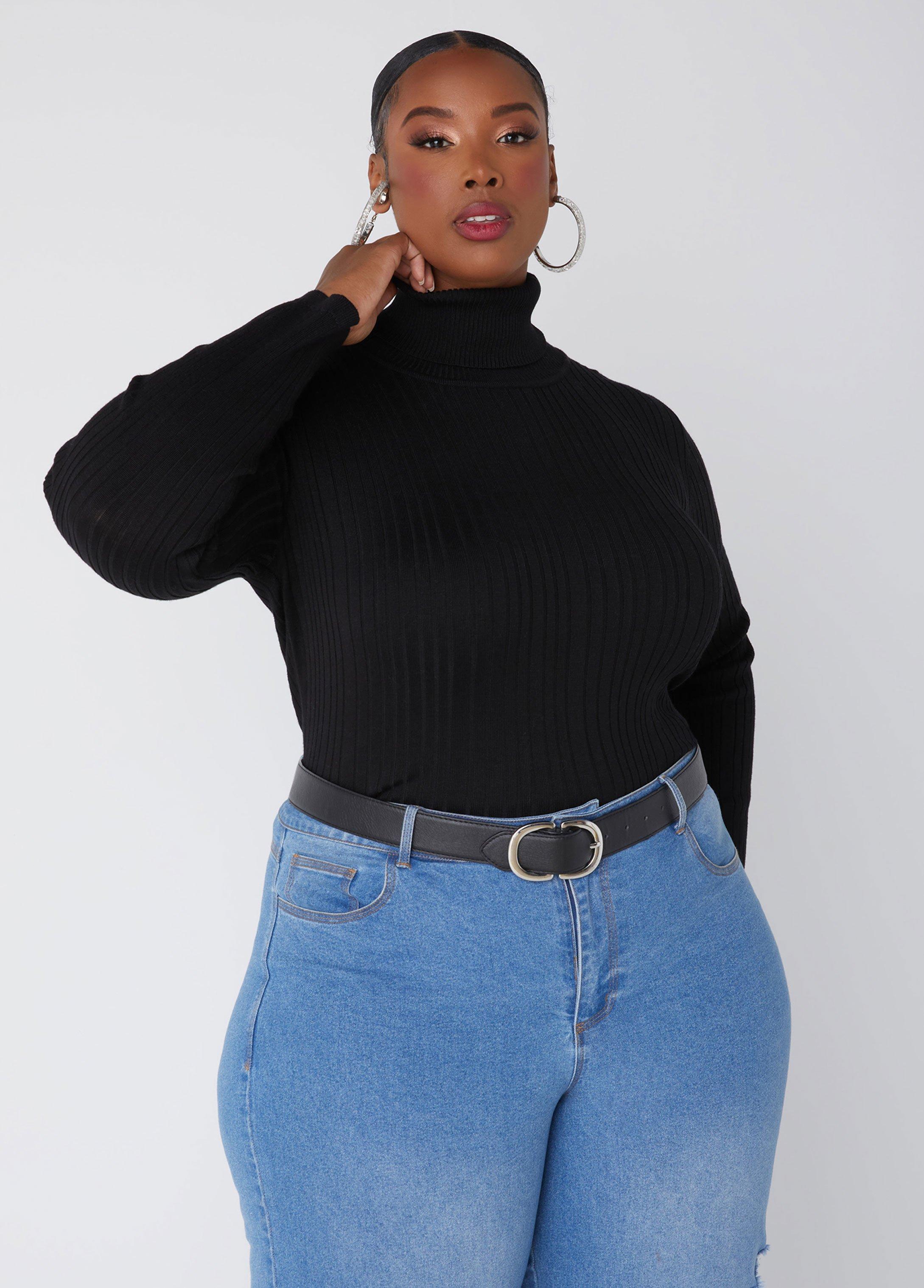 Plus Size Pullover Turtleneck Sweater Ashley Stewart Product Image