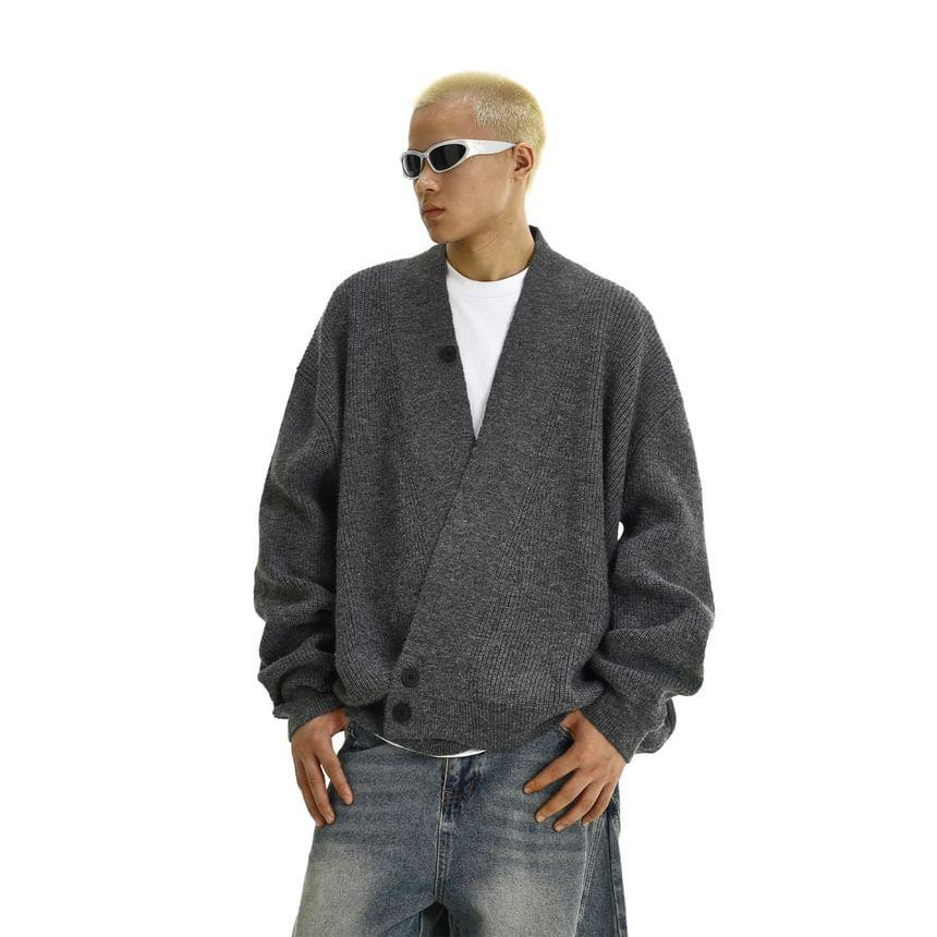 V-Neck Plain Wrap Cardigan Product Image