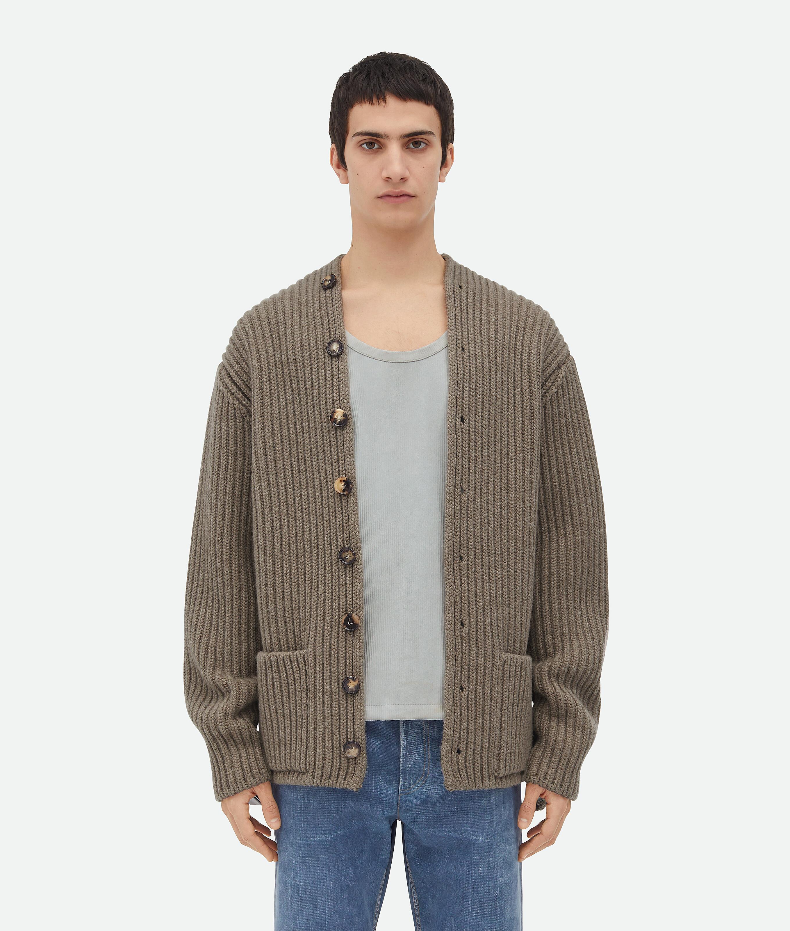 Wool And Cashmere English Rib Cardigan Product Image