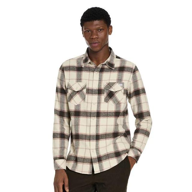 Mens Hurley Long Sleeve Button-Up Flannel Shirt Ivory Product Image