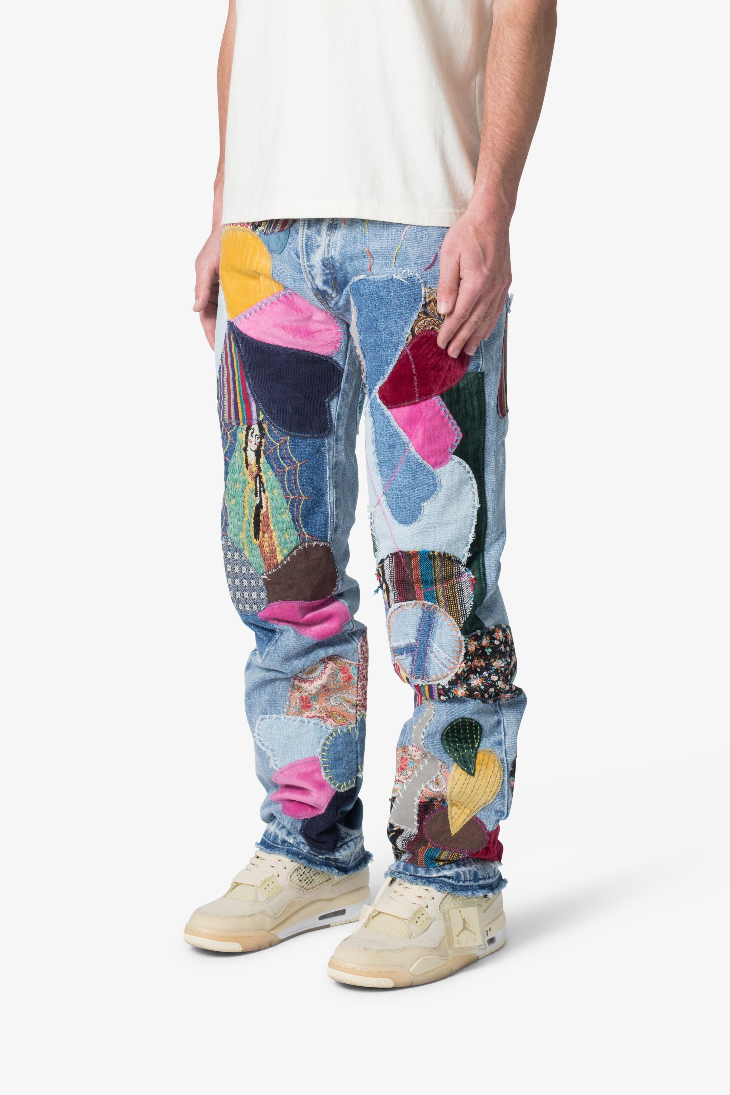 V647 Baggy Patchwork Denim - Blue/Multi Product Image