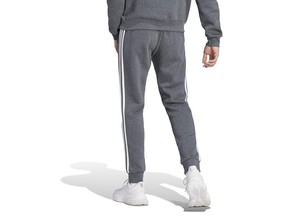 adidas Essentials Fleece 3-Stripes Tapered Cuff Pants Dark Grey Heather 3XL Mens Product Image