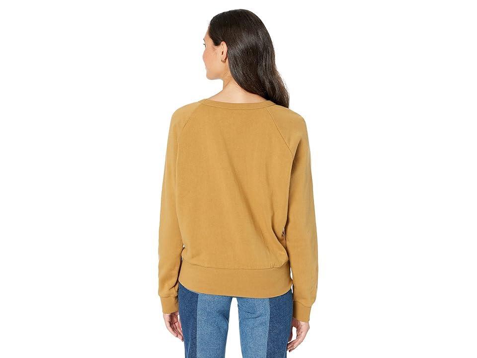 Chaser Cotton Fleece Long Sleeve Crew (Mustard Seed) Women's Clothing Product Image