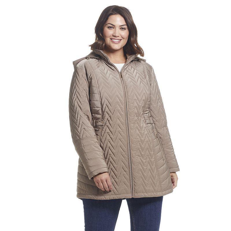 Gallery Chevron Quilt Hooded Jacket Product Image