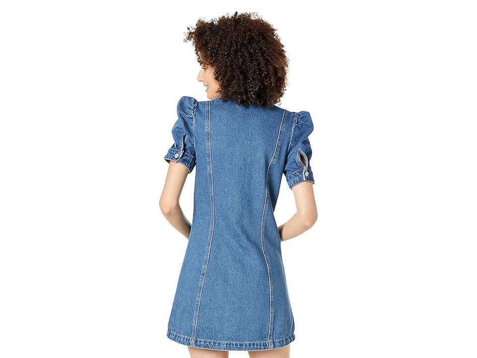 Blank NYC Puff Sleeve Denim Mini Dress in Walk in The Park (Walk in the Park) Women's Clothing Product Image