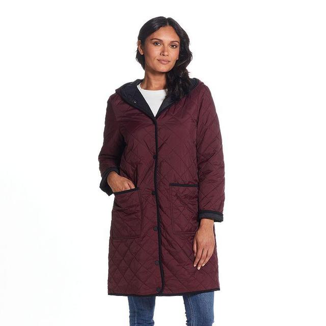 Womens Weathercast Quilted Reversible Duffle Jacket Product Image