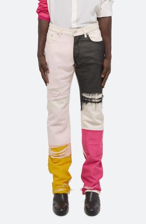 Mens Distressed Cotton Straight-Leg Pants Product Image