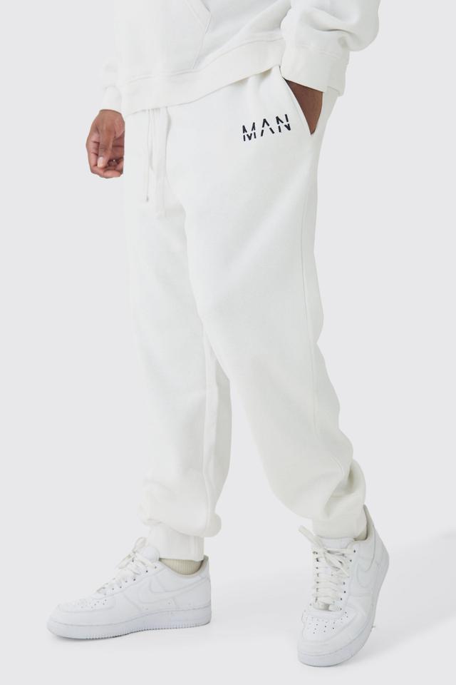 Plus Man Dash Sweatpants In White | boohooMAN USA Product Image